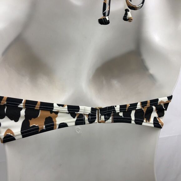 Victoria's Secret Bikini Top Women 34C Animal Print Bandeau Halter Underwire Pad - Picture 7 of 12